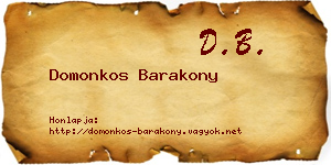 Domonkos Barakony névjegykártya